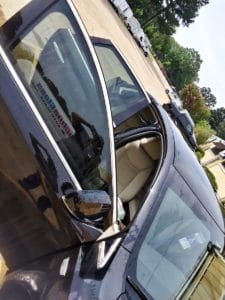 Completed window tinting job