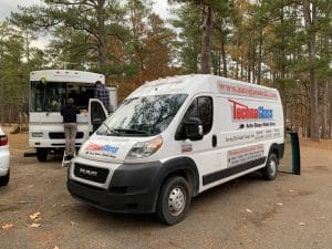 Working on site in an RV park